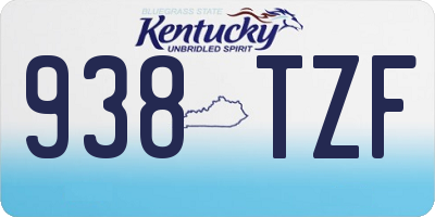 KY license plate 938TZF