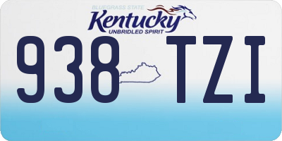 KY license plate 938TZI