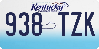 KY license plate 938TZK