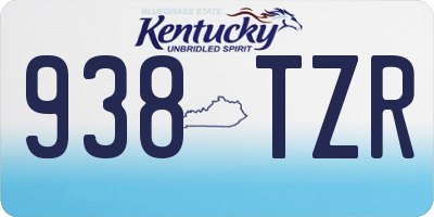 KY license plate 938TZR