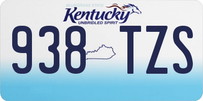 KY license plate 938TZS