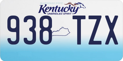 KY license plate 938TZX