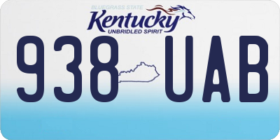 KY license plate 938UAB