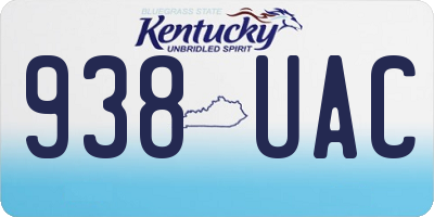 KY license plate 938UAC