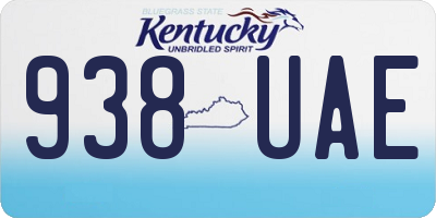 KY license plate 938UAE