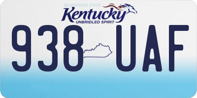 KY license plate 938UAF