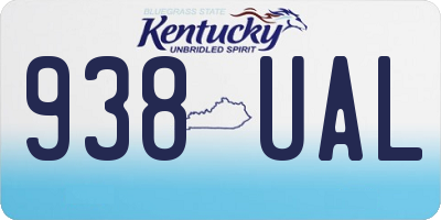 KY license plate 938UAL
