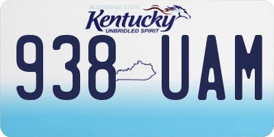 KY license plate 938UAM