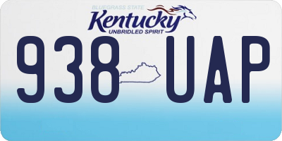 KY license plate 938UAP