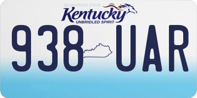 KY license plate 938UAR