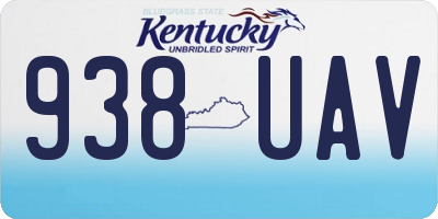KY license plate 938UAV
