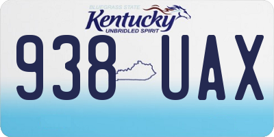 KY license plate 938UAX