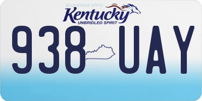 KY license plate 938UAY