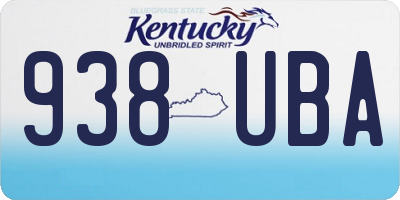 KY license plate 938UBA