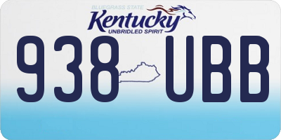KY license plate 938UBB