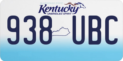 KY license plate 938UBC