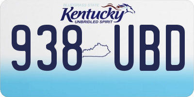 KY license plate 938UBD
