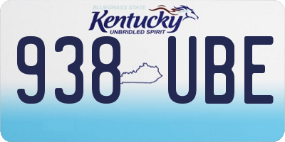 KY license plate 938UBE