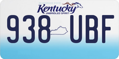 KY license plate 938UBF