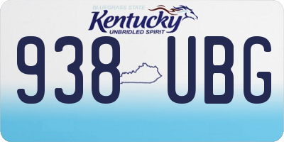 KY license plate 938UBG