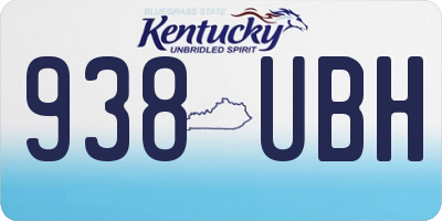 KY license plate 938UBH