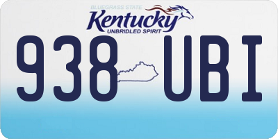 KY license plate 938UBI