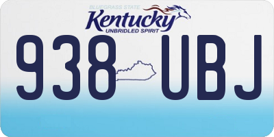 KY license plate 938UBJ