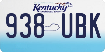 KY license plate 938UBK
