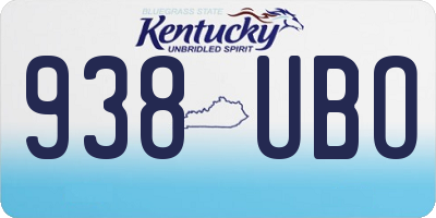 KY license plate 938UBO