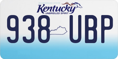 KY license plate 938UBP