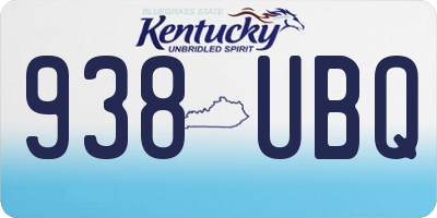 KY license plate 938UBQ