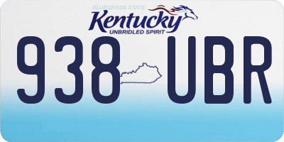 KY license plate 938UBR