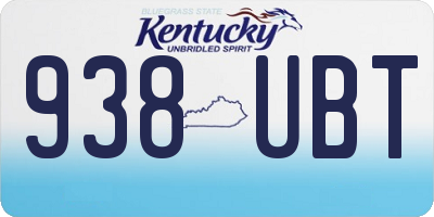 KY license plate 938UBT