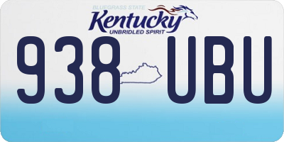 KY license plate 938UBU