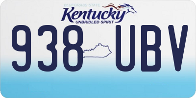 KY license plate 938UBV