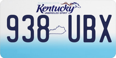 KY license plate 938UBX