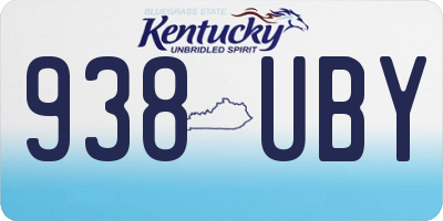 KY license plate 938UBY