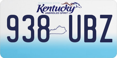 KY license plate 938UBZ