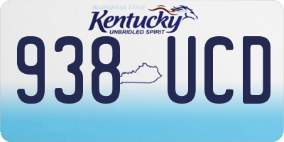 KY license plate 938UCD