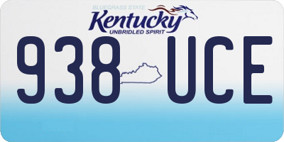 KY license plate 938UCE