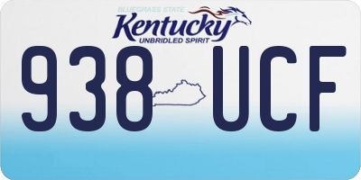 KY license plate 938UCF