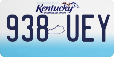 KY license plate 938UEY