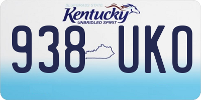 KY license plate 938UKO