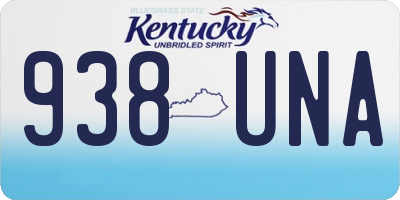 KY license plate 938UNA