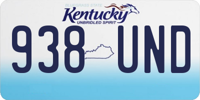 KY license plate 938UND