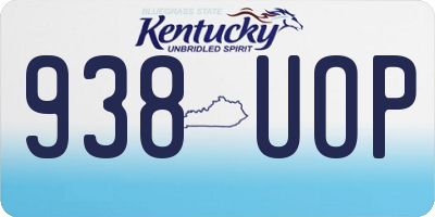 KY license plate 938UOP