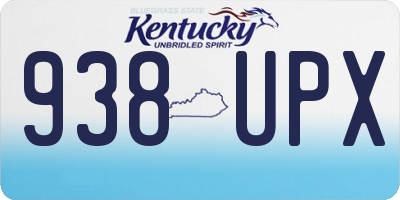 KY license plate 938UPX