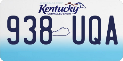 KY license plate 938UQA