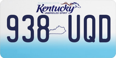 KY license plate 938UQD