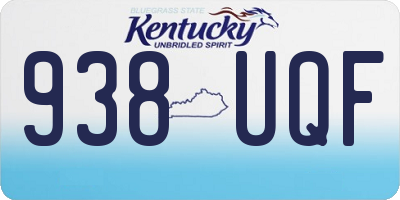 KY license plate 938UQF